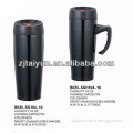 16oz black double wall stainless steel travel mug with handle